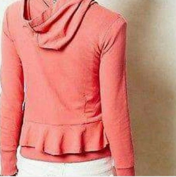 ANTHROPOLOGIE label SATURDAY SUNDAY coral hoodie Sz M - Picture 14 of 16